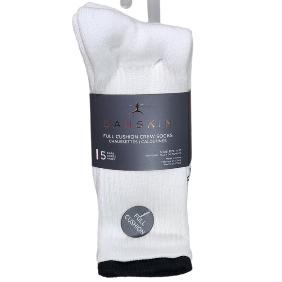 Danskin Other - Danskin Full Cushion Crew Socks Women 5-Pck Shoe Size 4-10 Athleisure Multicolor